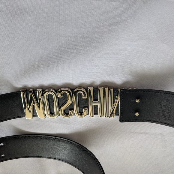 Moschino Couture Jeremy Scott Silver Logo BELT - Picture 13 of 16